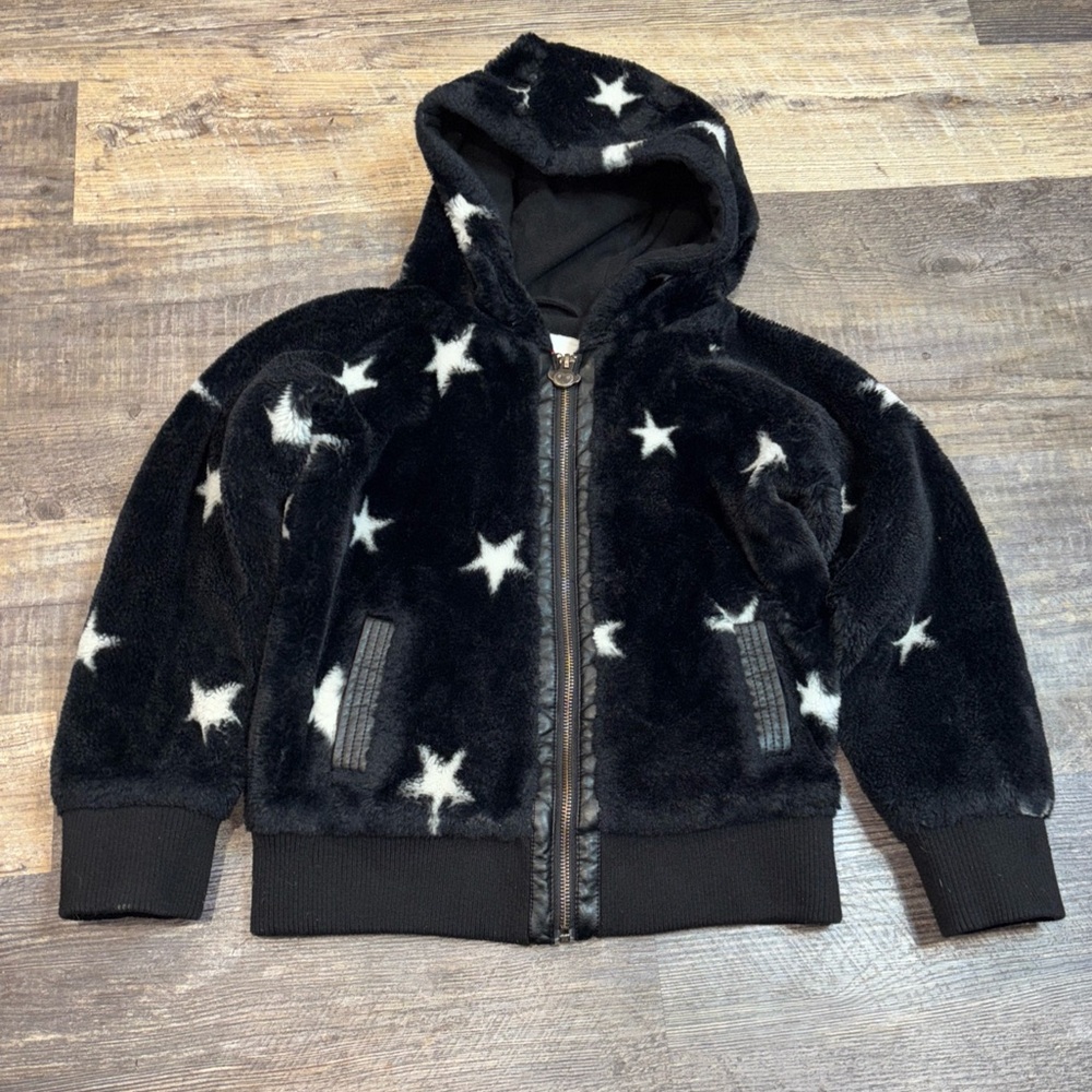 Appaman Luna Fleece Star Hooded Jacket Size 10 Girls